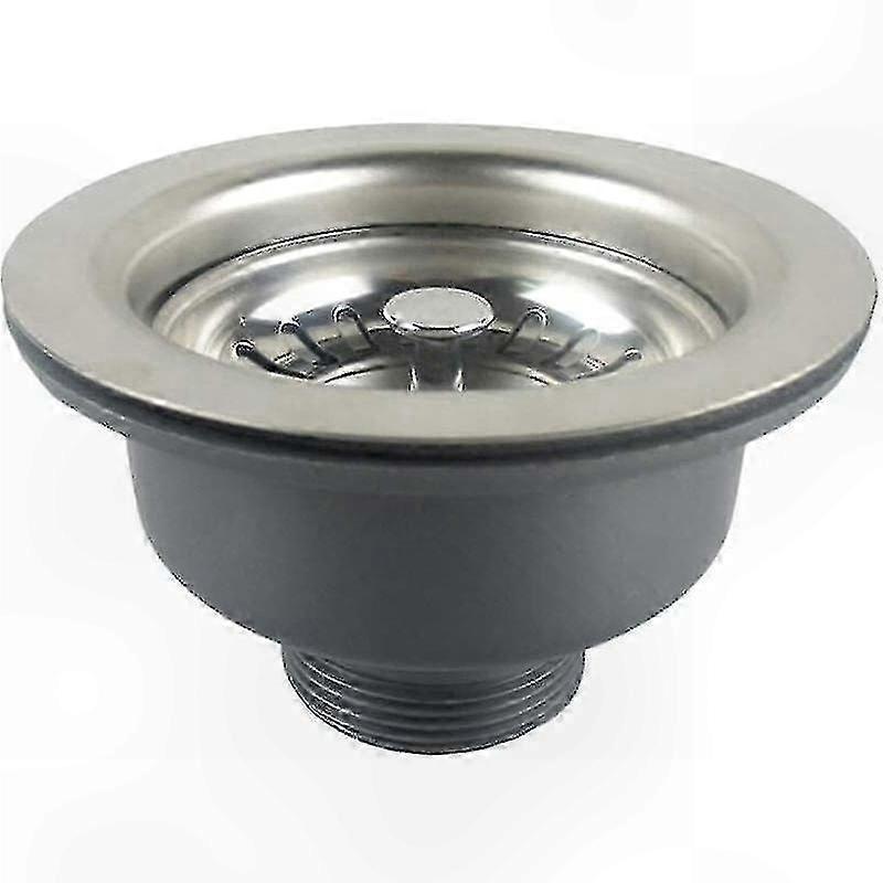 110mm ABS Kitchen Sink Drain with Overflow and Stainless Steel Basket Strainer
