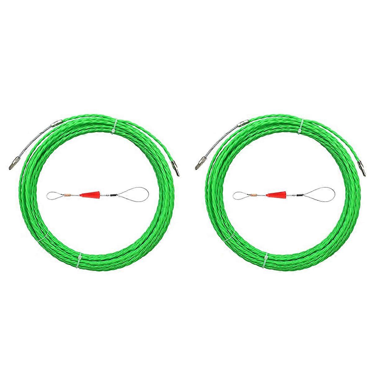2pcs 10M 33Ft Fish Tape Cable Puller Kit 4.5Mm PET Electrical Cable Puller Through Wall Wire Guide D