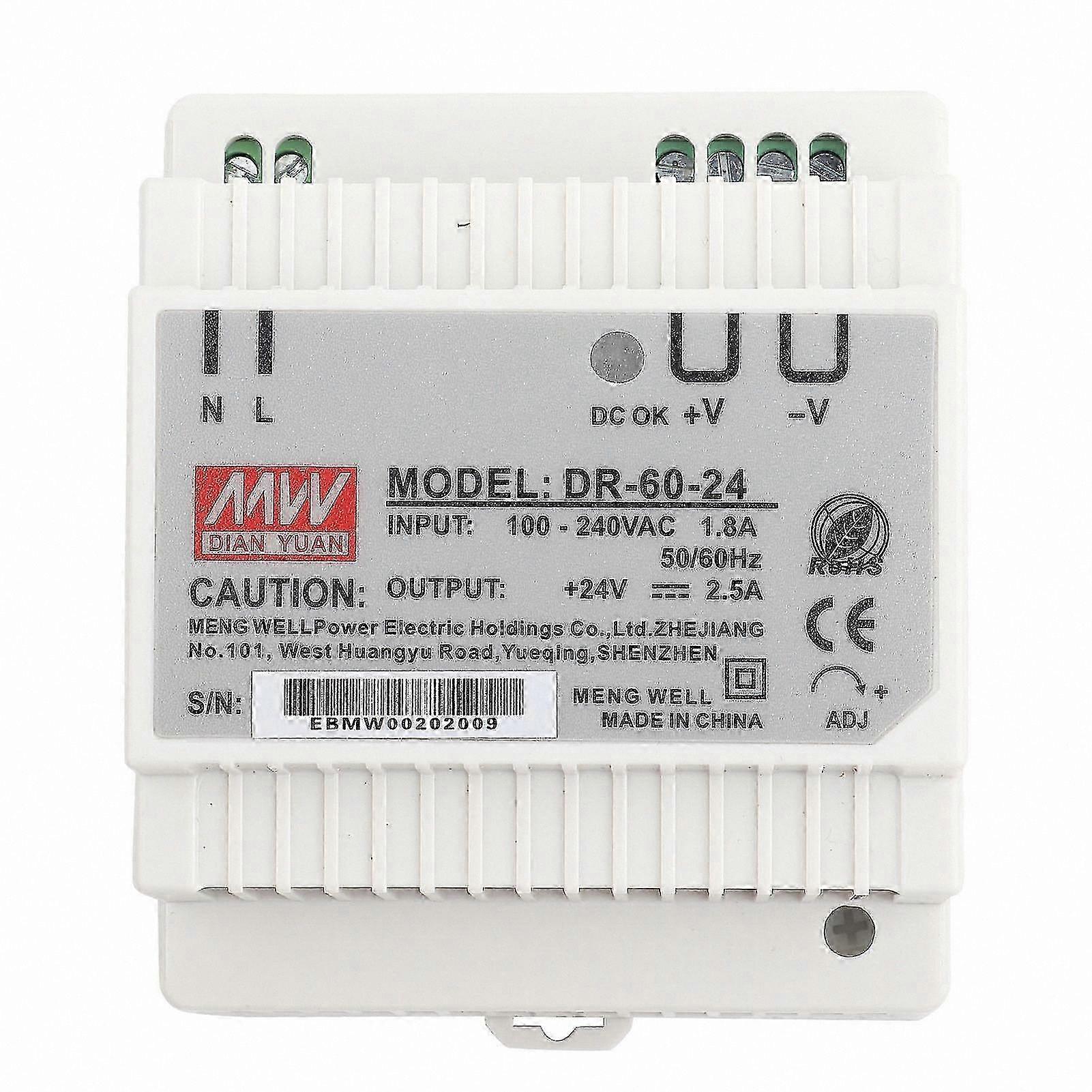 60W Single Output 24V DIN Rail Power Supply AC/DC Switching Adapter