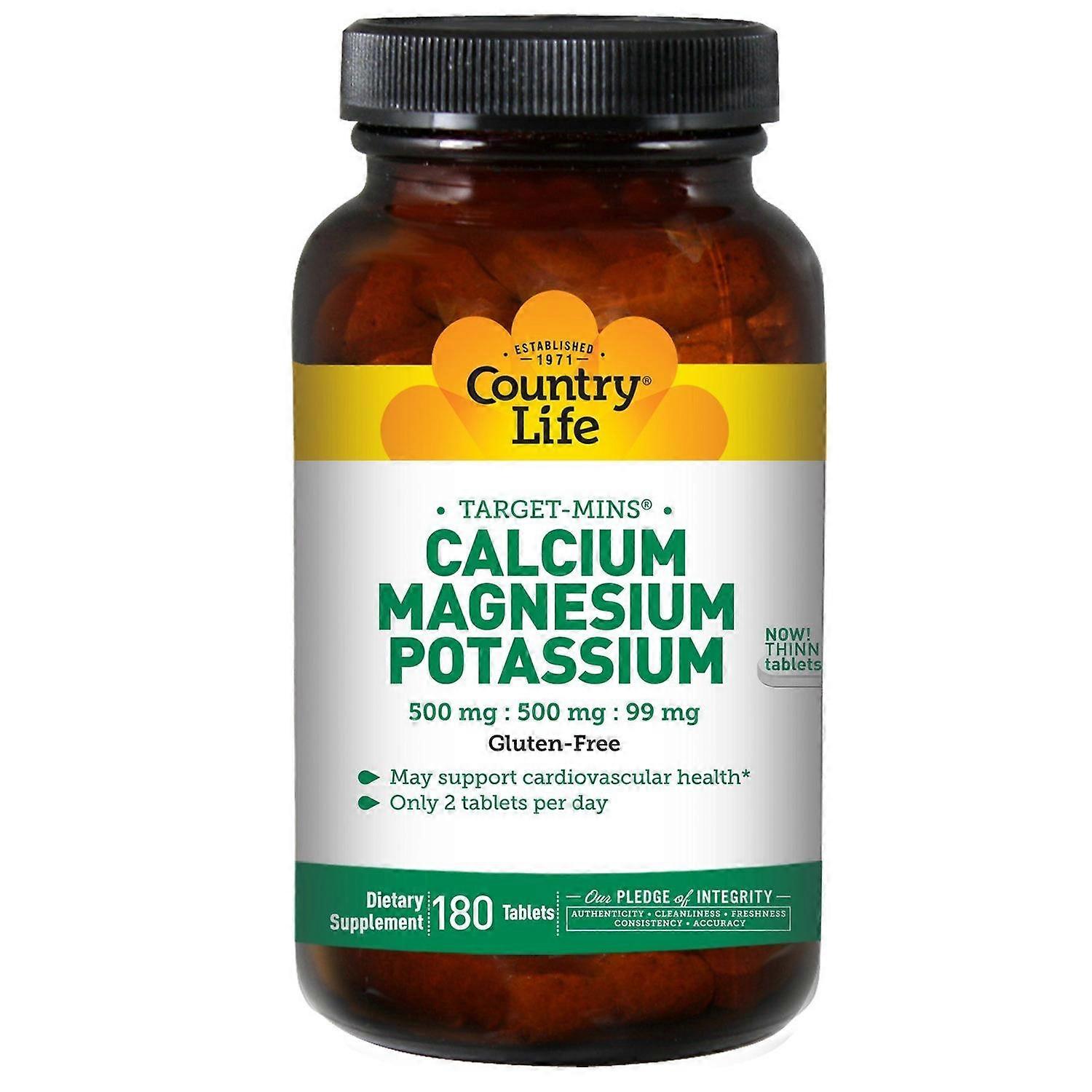 Country Life, Target-Mins Calcium, Magnesium, Potassium, 180 Tablets