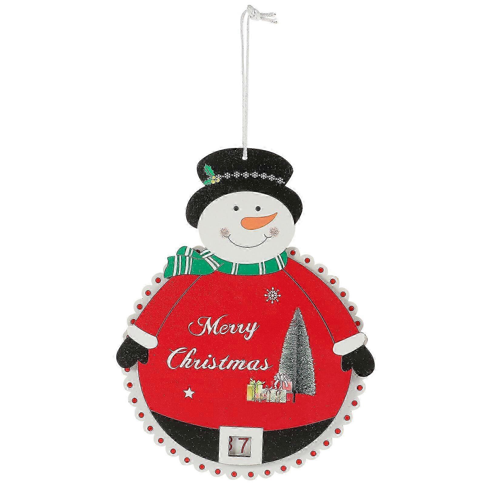 Christmas Wooden Countdown Calendar Hanging Decorative Xmas Advent Calendar Pendant
