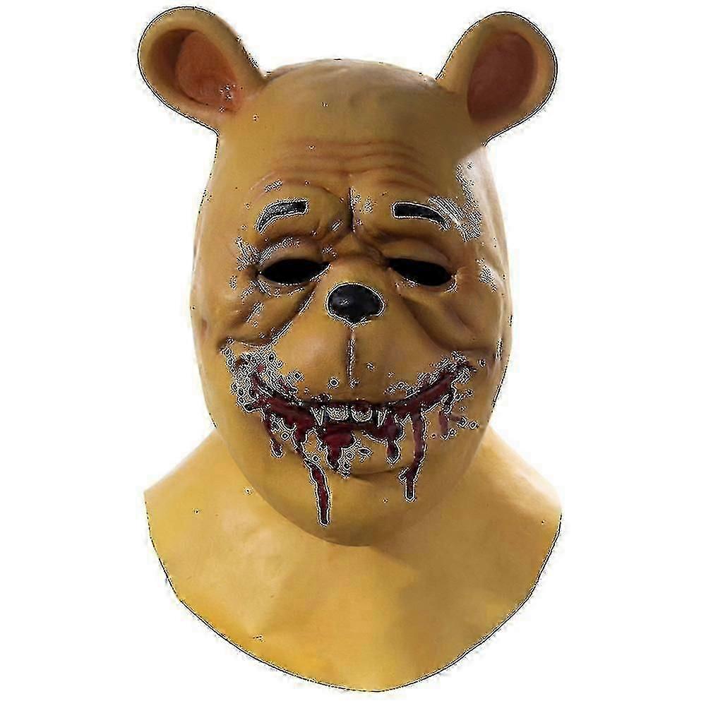 Winnie The Pooh: Blood And Honey Mask Latex Cosplay Winnie Face Mask Halloween Scary Horror Masks Helmet U_i