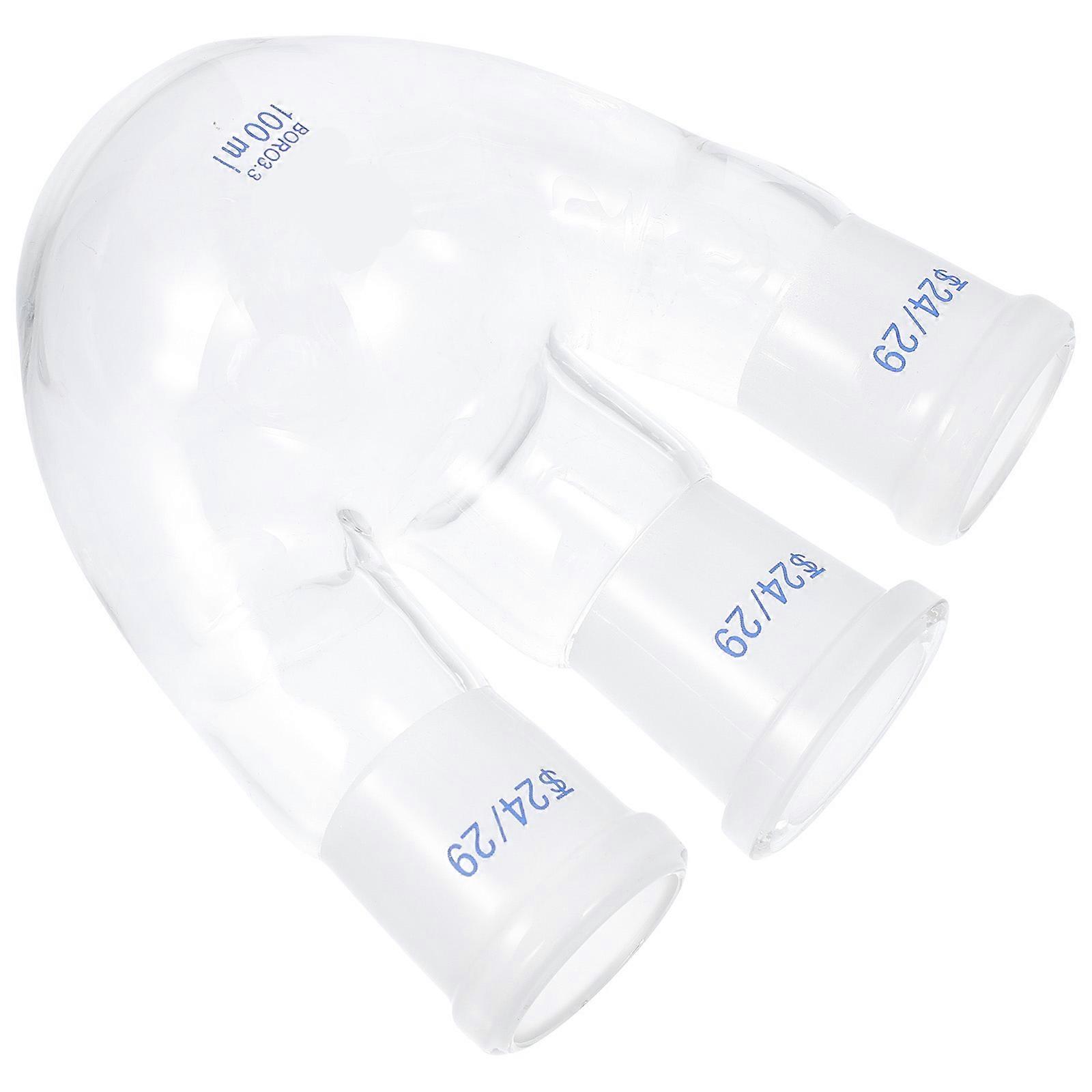 Three-Necked Boiling Flask for Laboratory Use 1Pcs Glass Beaker Transparent