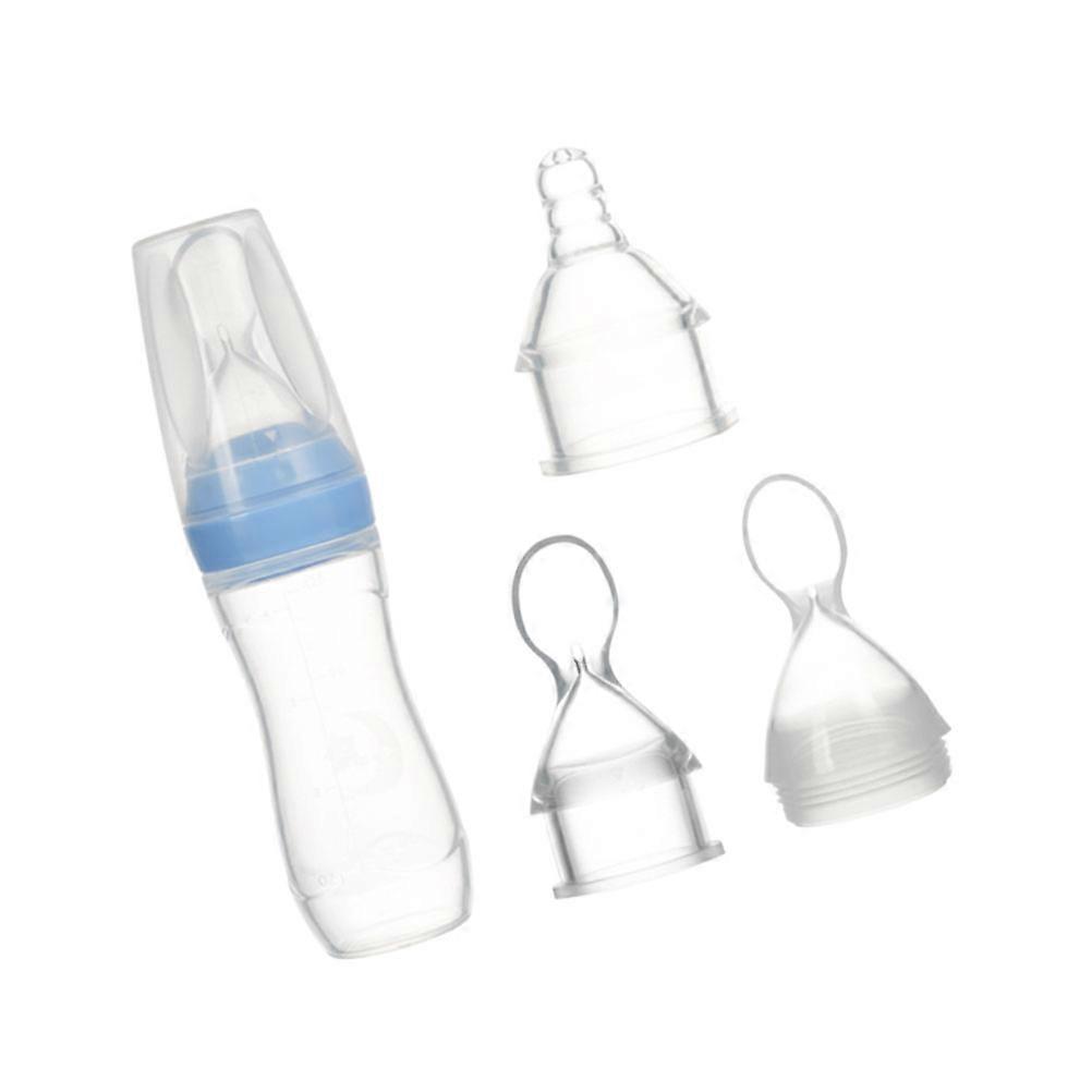 Feeding Bottles for Newborn Spoon Head for Nursing 3Pcs Silicone Blue