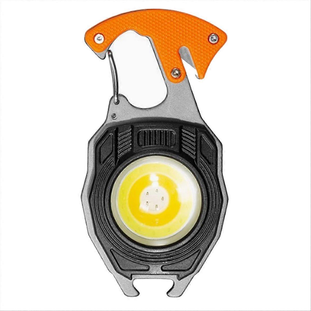 Outdoor Portable Keychain Work Light, Multifunctional Waterproof Rechargeable COB Light, Bottle Open
