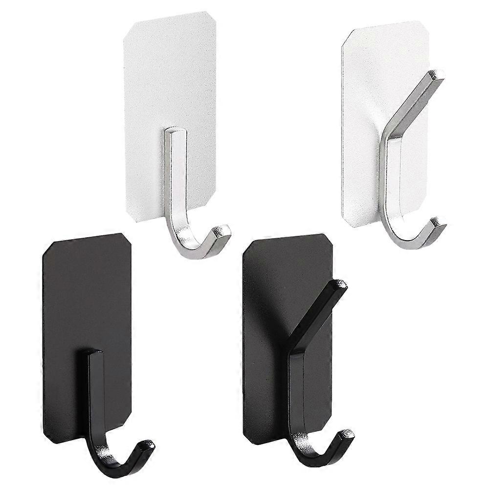 Door Over Hang Hooks Black Adhesive Hooks for Organizing Storage 4Pcs