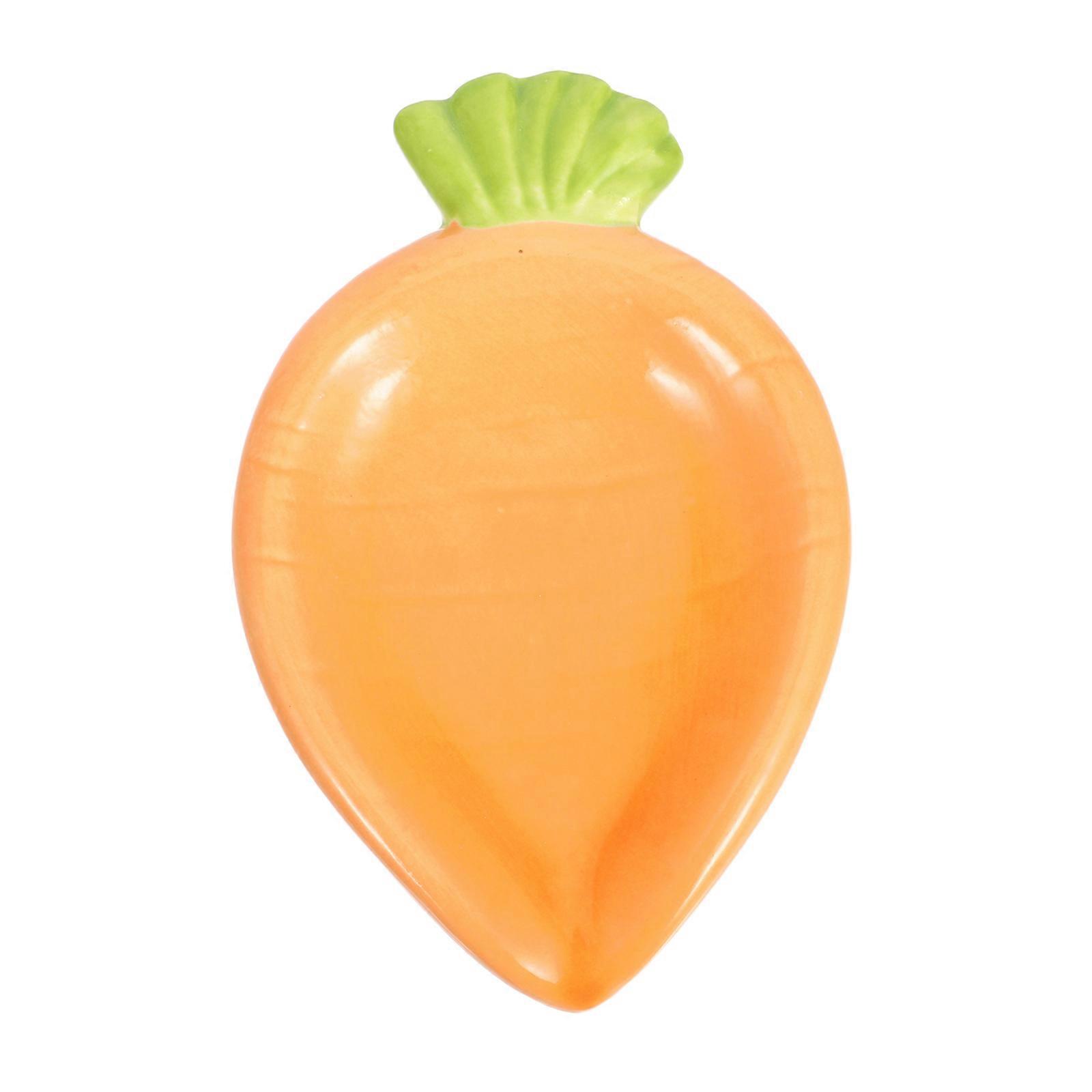 Carrot Porcelain Plates Ceramic Serving Dish for Storage 3Pcs