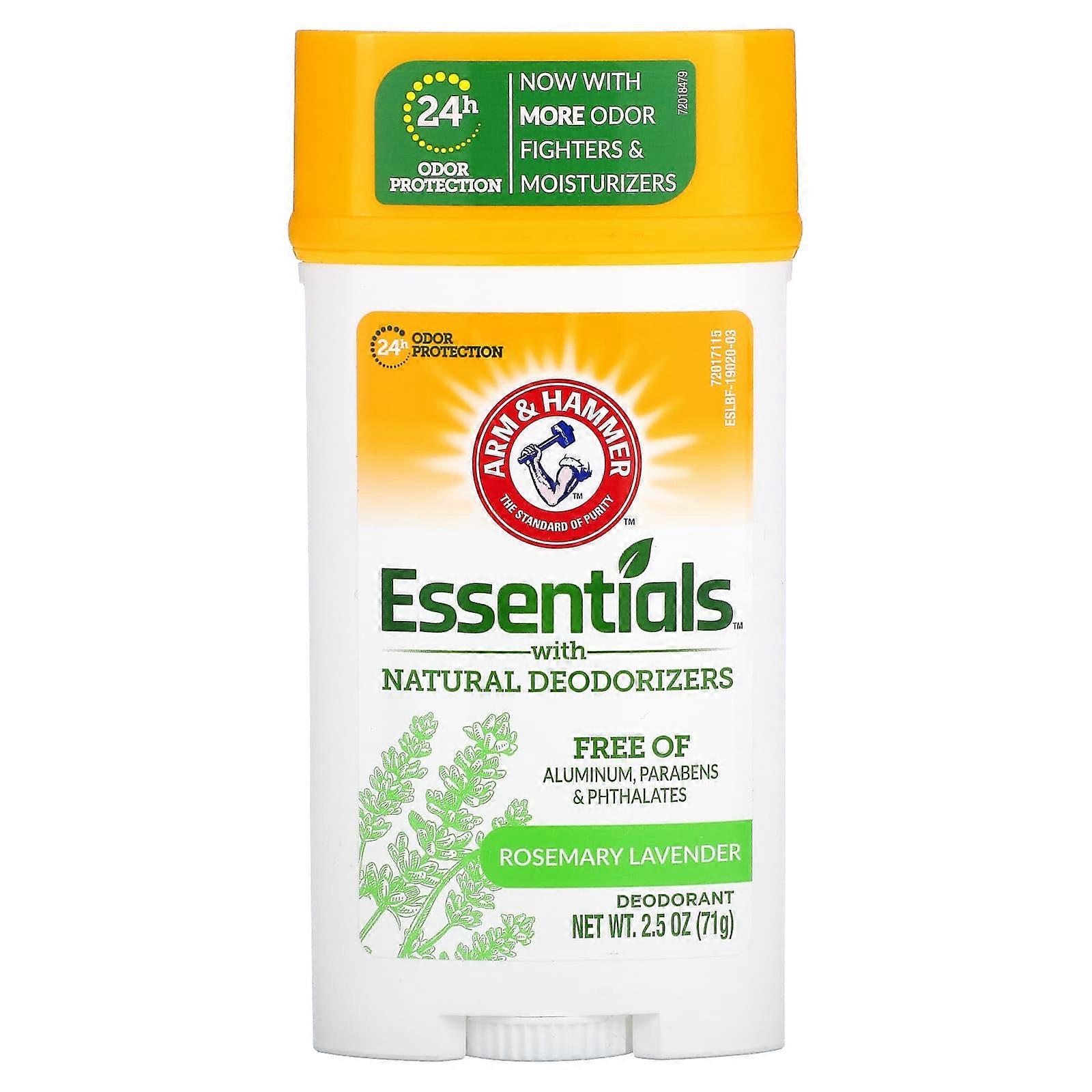 Essentials with Natural Deodorizers, Deodorant, Wide Stick, Rosemary Lavender, 2.5 oz (71 g)