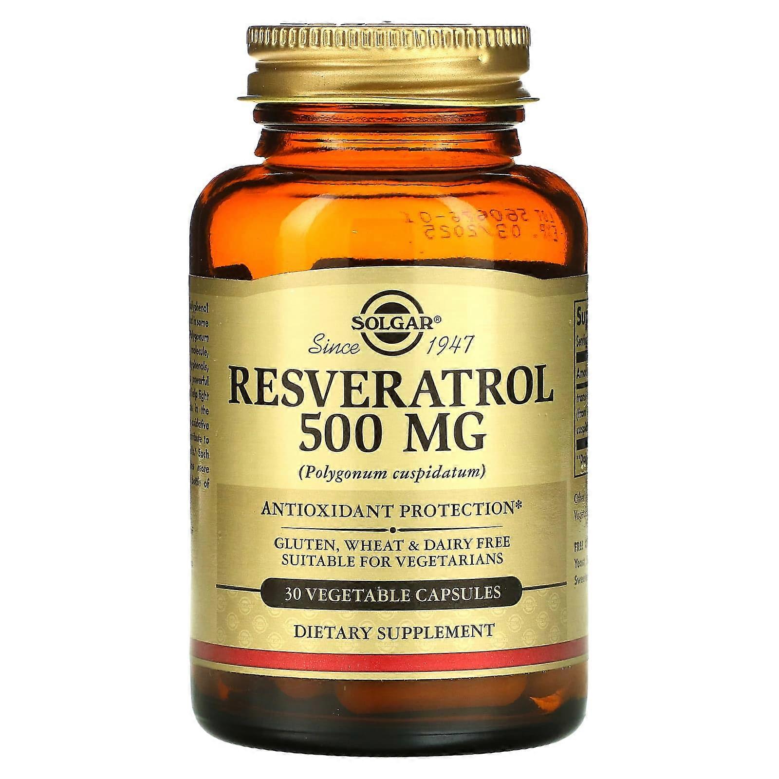 Resveratrol, 500 mg, 30 Vegetable Capsules