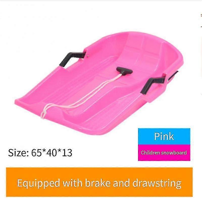 Children's Snowboard Solid Snow Sled Thickened Sliding Toboggan Sledge With Pull