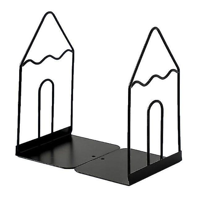 ブックエンド1ペア錬鉄製ブックエンドブックスタンドサポートデスクトップオフィスマガジンオーガナイザーノンスリップラック