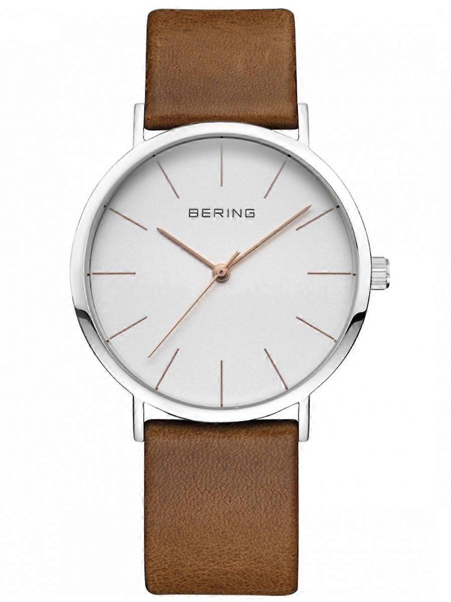 Bering Brun Äkta Läder 13436-506 Damklocka