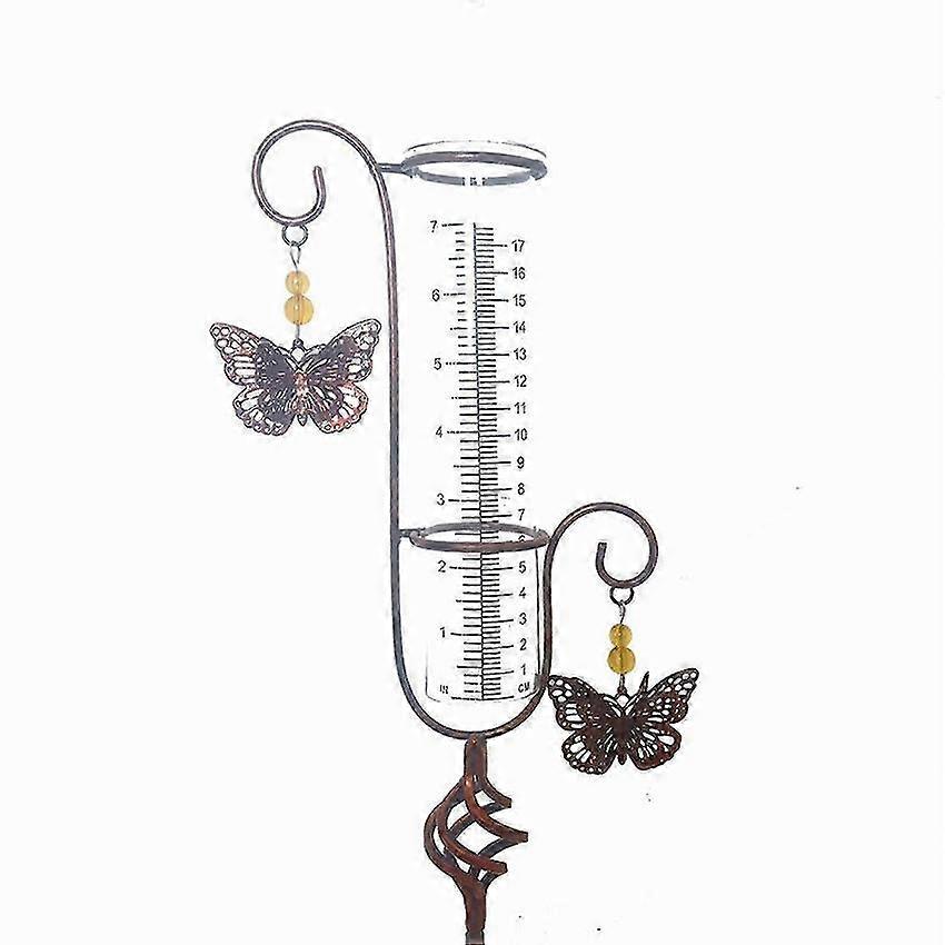 Rain Gauge with Thermometer for Garden Outdoor Temperature Measurement