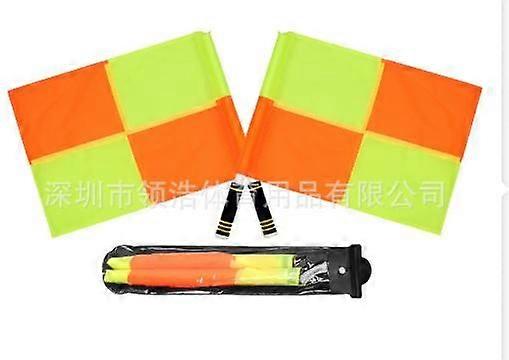 2pcs Handheld Referee Flags For Soccer Football Colored Signal Flags With Sponge Handle & Bag For Sports Competitions Athletic Training