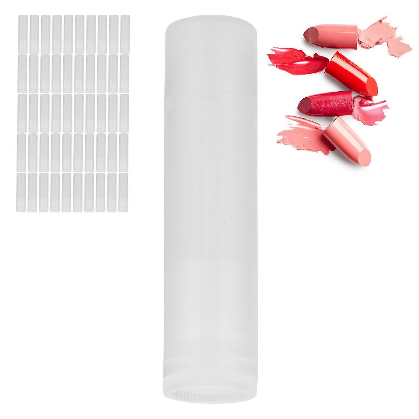 50pcs 5ml Translucent Empty Lip Balm Tubes DIY Makeup Containers