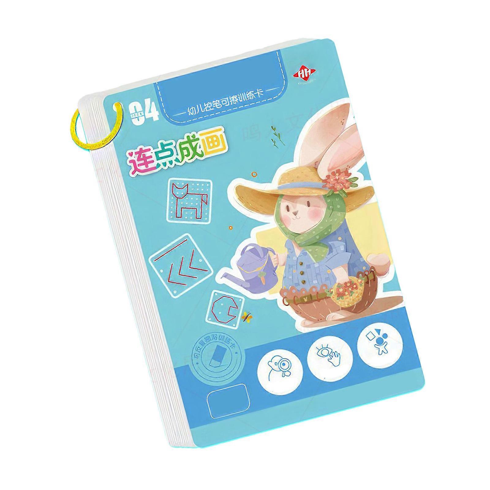 Children's Tracing Workbook Reusable Writing Drawing Educational Picture Books Pen Control Practice Cards Multicolor