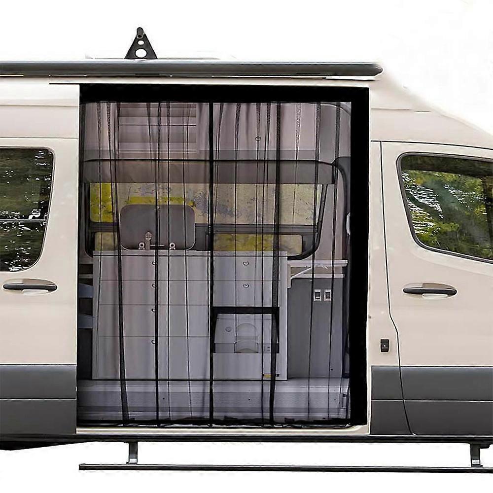 125cm Magnetic Fly Screen RV Sliding Door Mosquito Net for Campervans Insect Proof Curtain