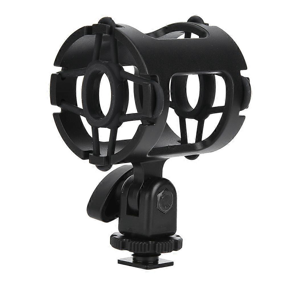 Universal Plastic Microphone Mount Holder with Cold Shoe Shock Proof Clamp for Camera Shoes 3/8 inch Screw Hole