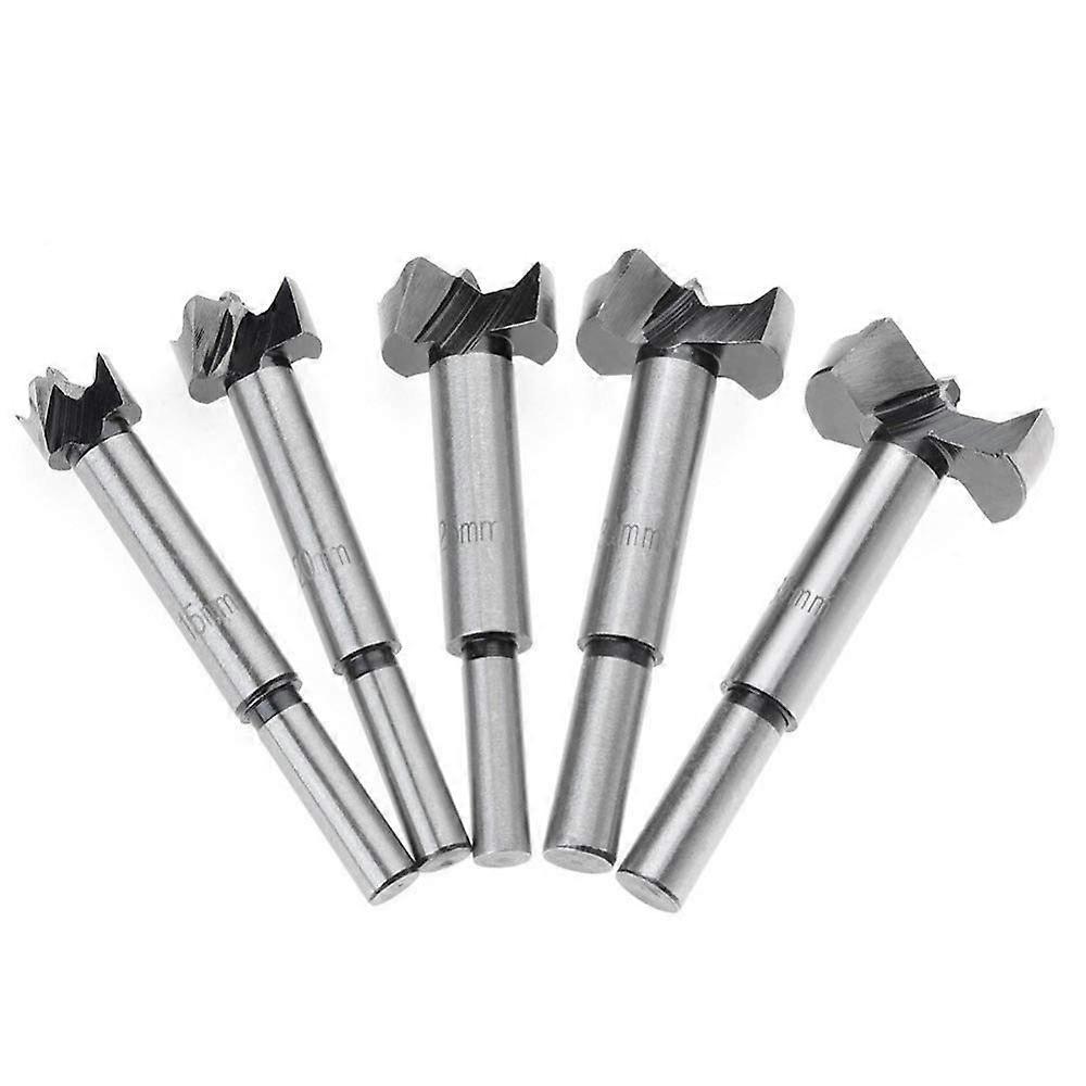 Drill Bit Set 5Piece, 15mm35mm Range, Woodworking Bits For Hinge Boring And Drilling, Rotary Tool Compatible