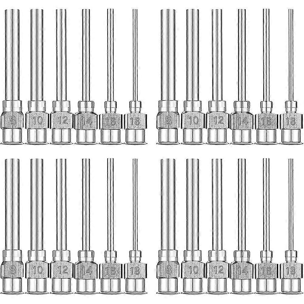 24 pièces Aiguille de distribution 1 pouce en acier inoxydable Blunt Tip Luer Lock Moussé aiguilles (8,10,12,14,16-haoyi