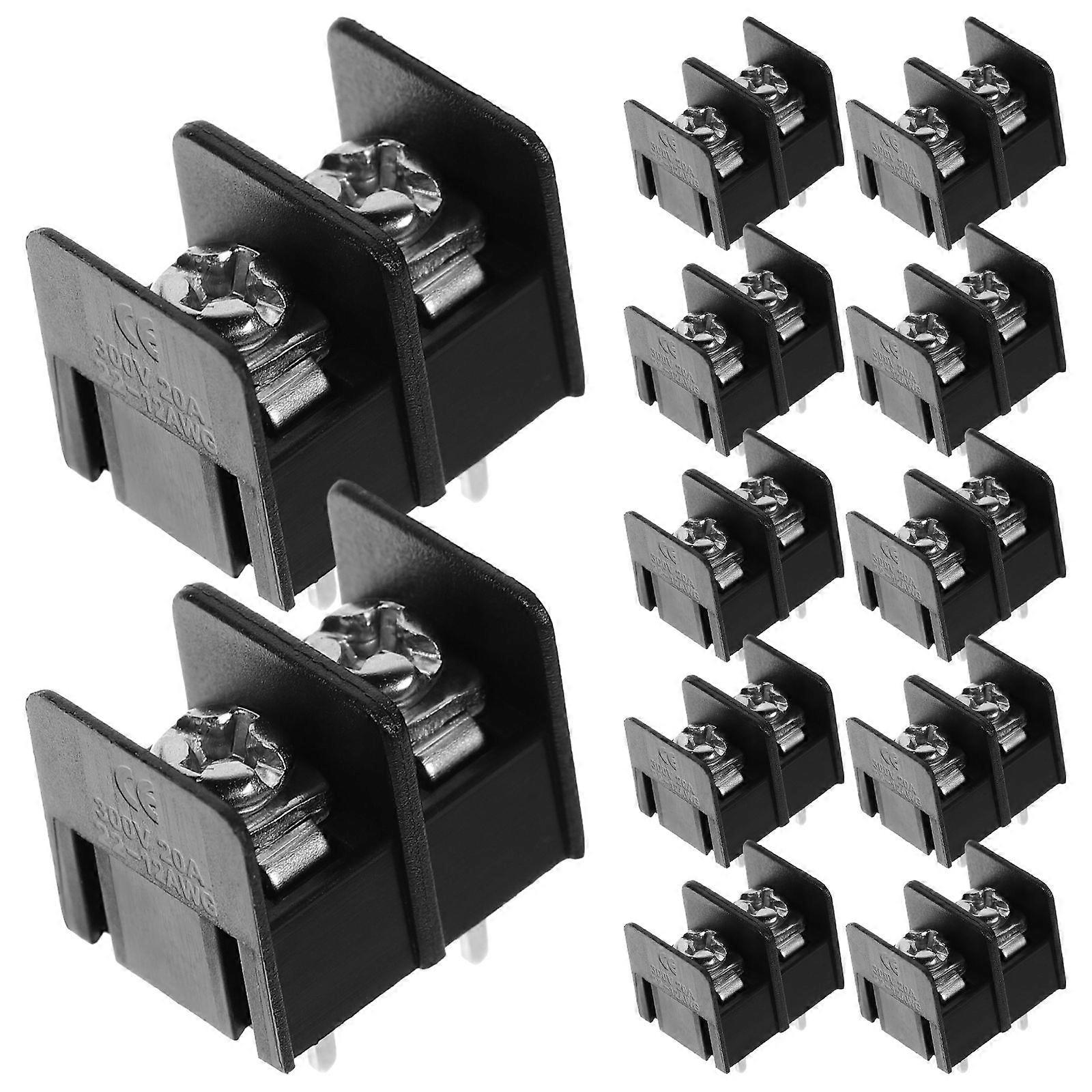 50pcs Terminal Block 2 Pins Connector Pcb Mount Block Insulating Wire Terminal Connector