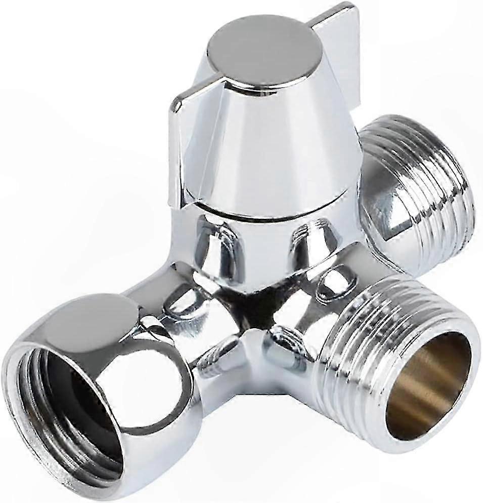 3-Way Diverter Valve, Solid Brass G1/2" T-Adapter for Shower Systems