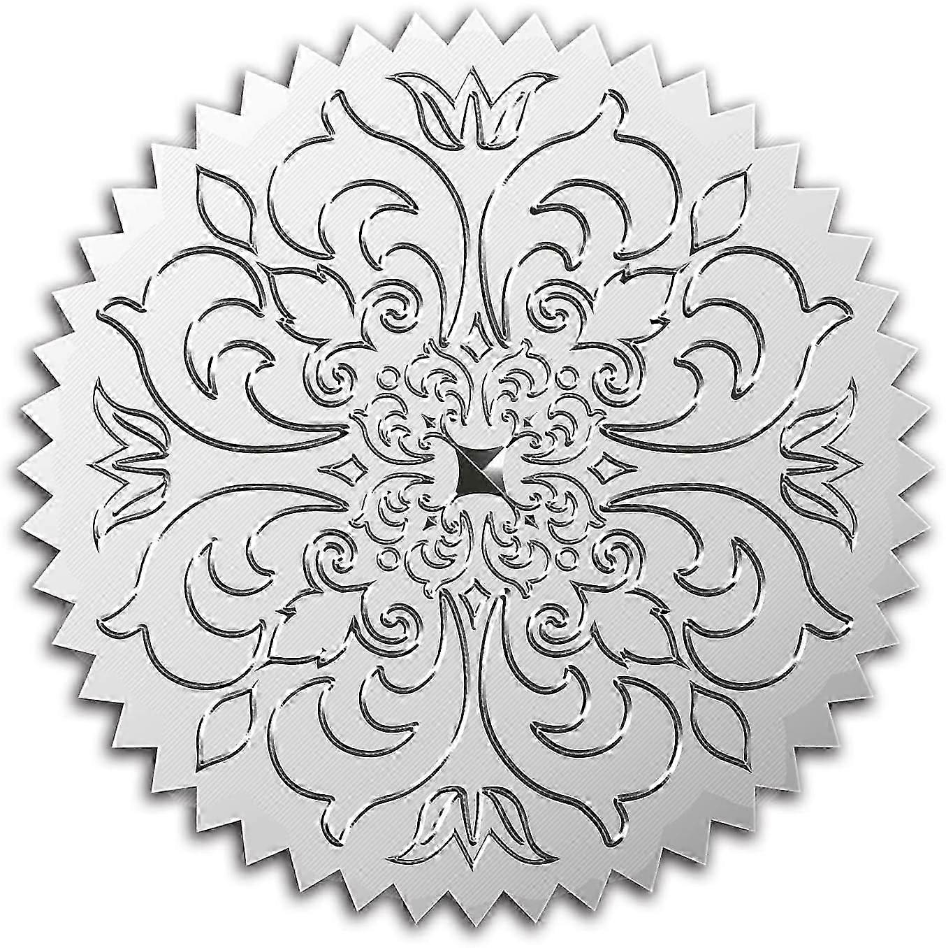 2" Gold Foil Sticker Pattern 100pcs Certificate Seals Silver Embossed Round Gold Certificate Seal Stickers for Envelopes Invitation Card Diplomas Awar