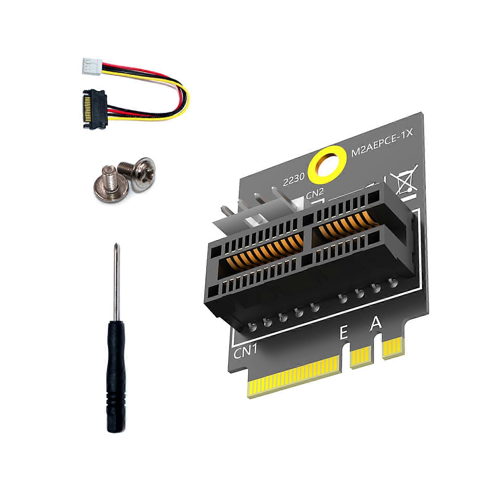 PCIE 1X to M.2 Key B Adapter Card PCIE 1X Slot to M.2 Key A+E Converter Risers Card 4Pin Power Supply 2230 M.2 Multicolor