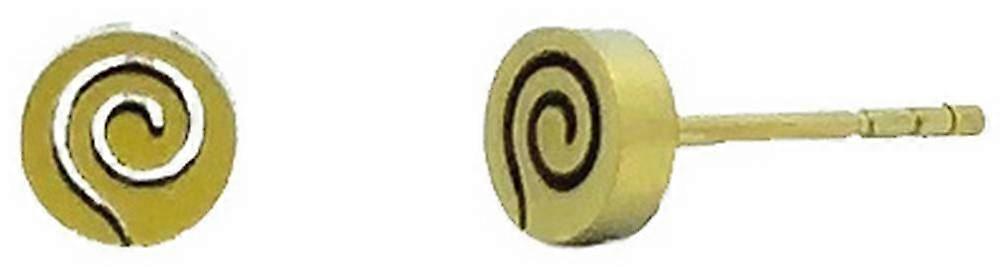 Ti2 Titanium Whirlpool Stud Earrings - Yellow