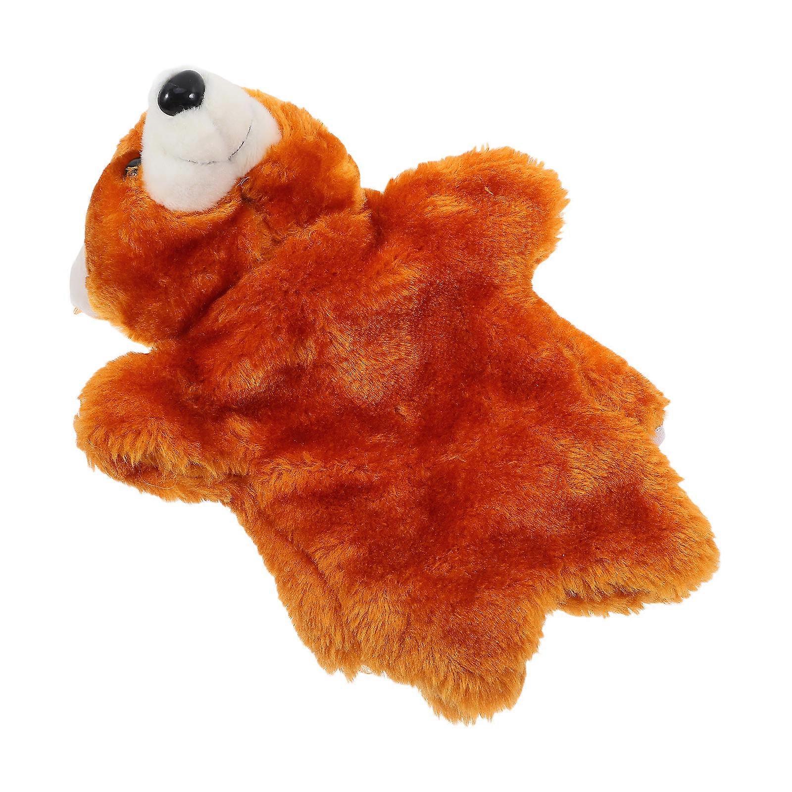 Plush Bear Hand Puppet Toy For Children Featuring Bear Shape Suitable For Interactive Storytelling And Playtime Activities 1Set
