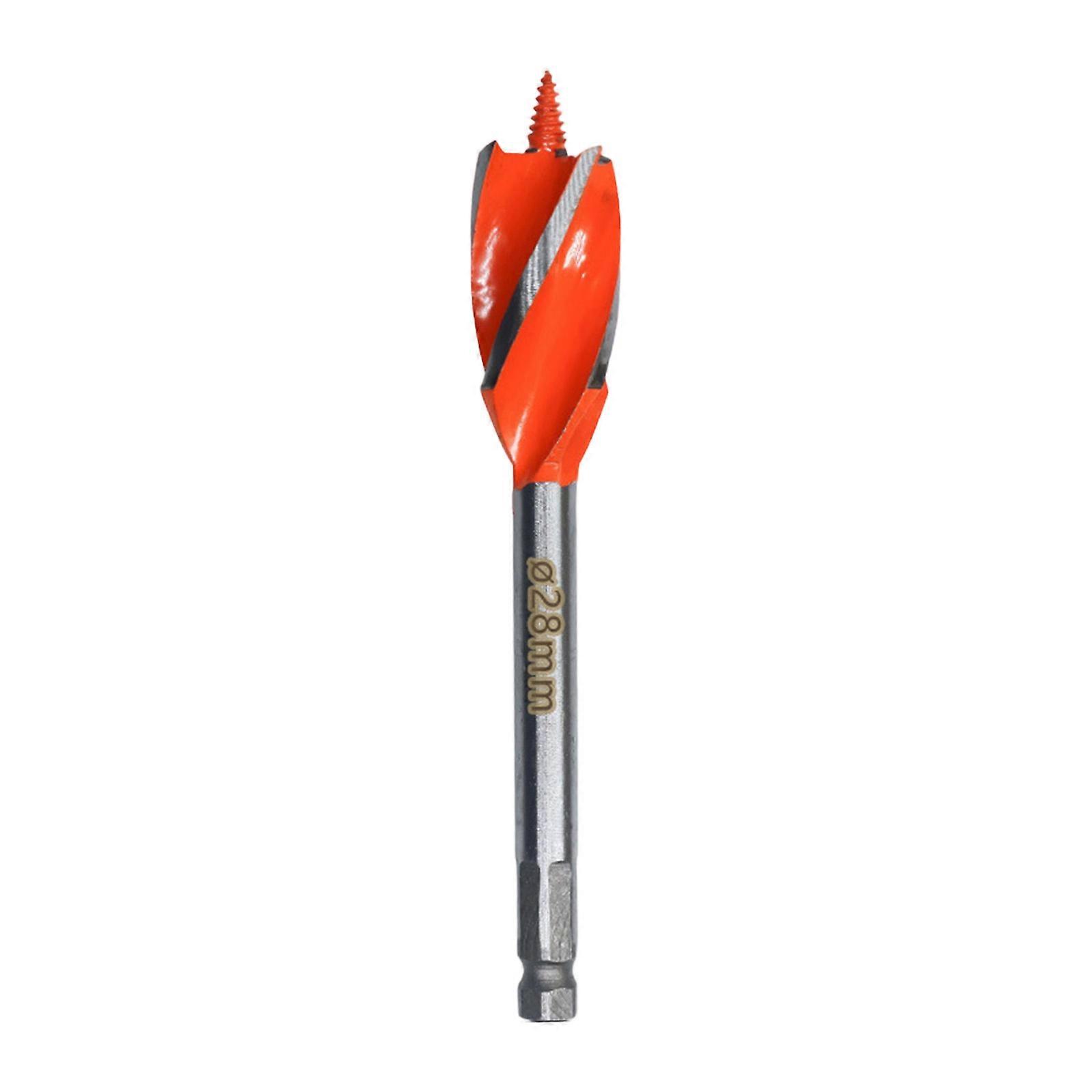 MultiPurpose Woodworking 4Flute Auger Bit Extended Reach Twist Drill Bit Compatible for 48V+ Cordless Power Drills Multicolor