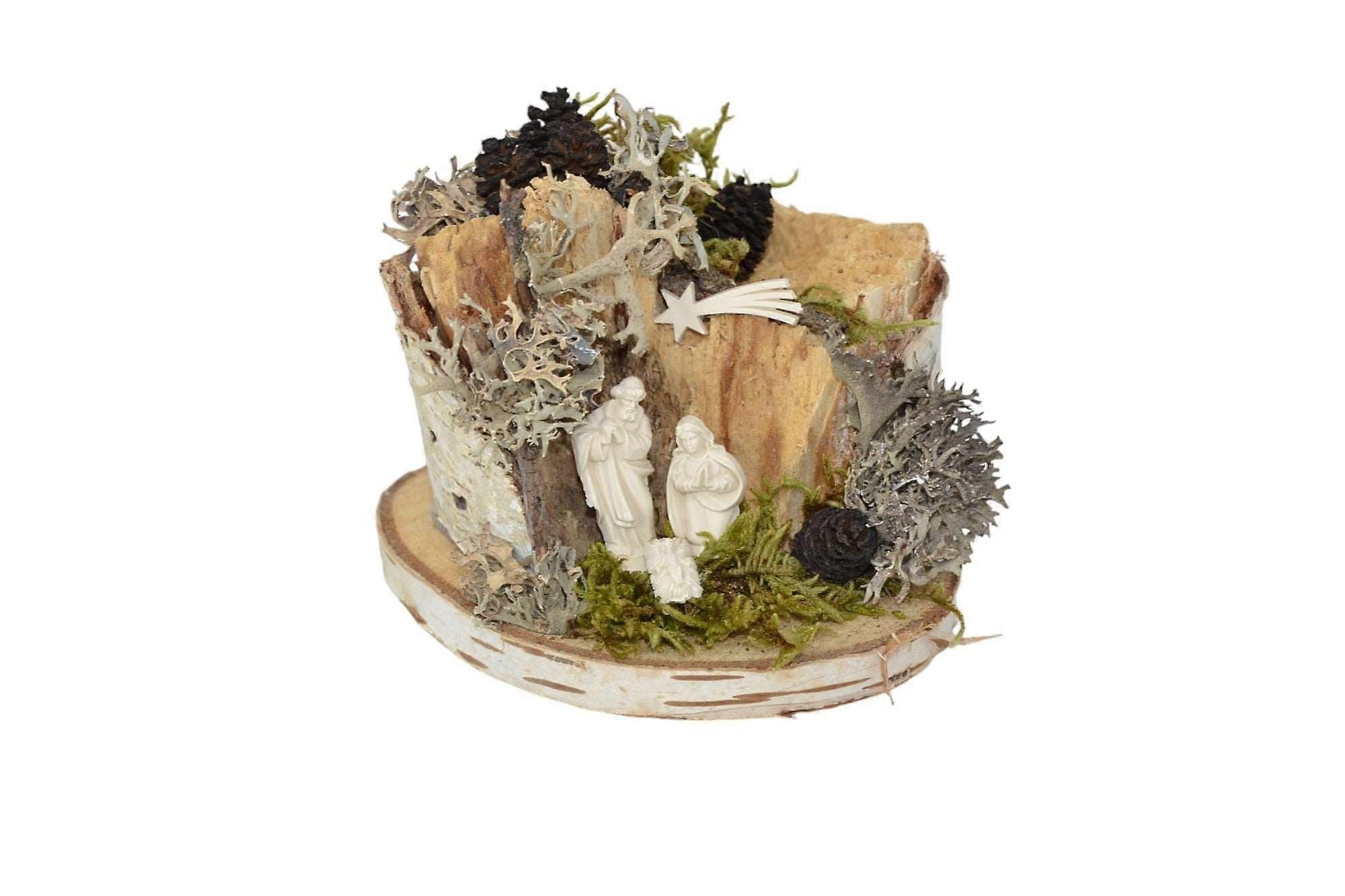 Szopka bożonarodzeniowa 9,5x8,5 cm, ręcznie robiona dekoracja świąteczna, szopka bożonarodzeniowa