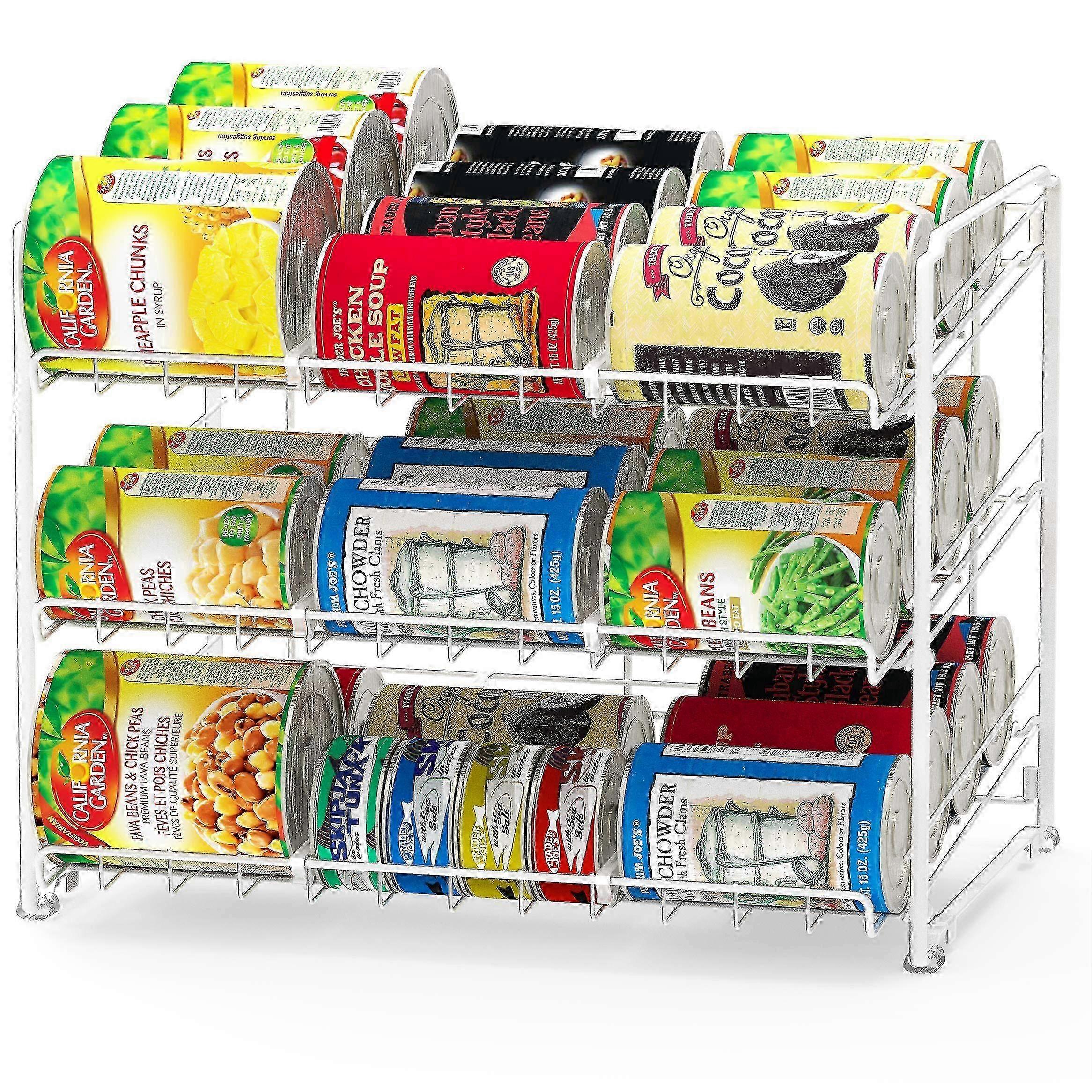 White Canning Rack Organizer for Kitchen Storage