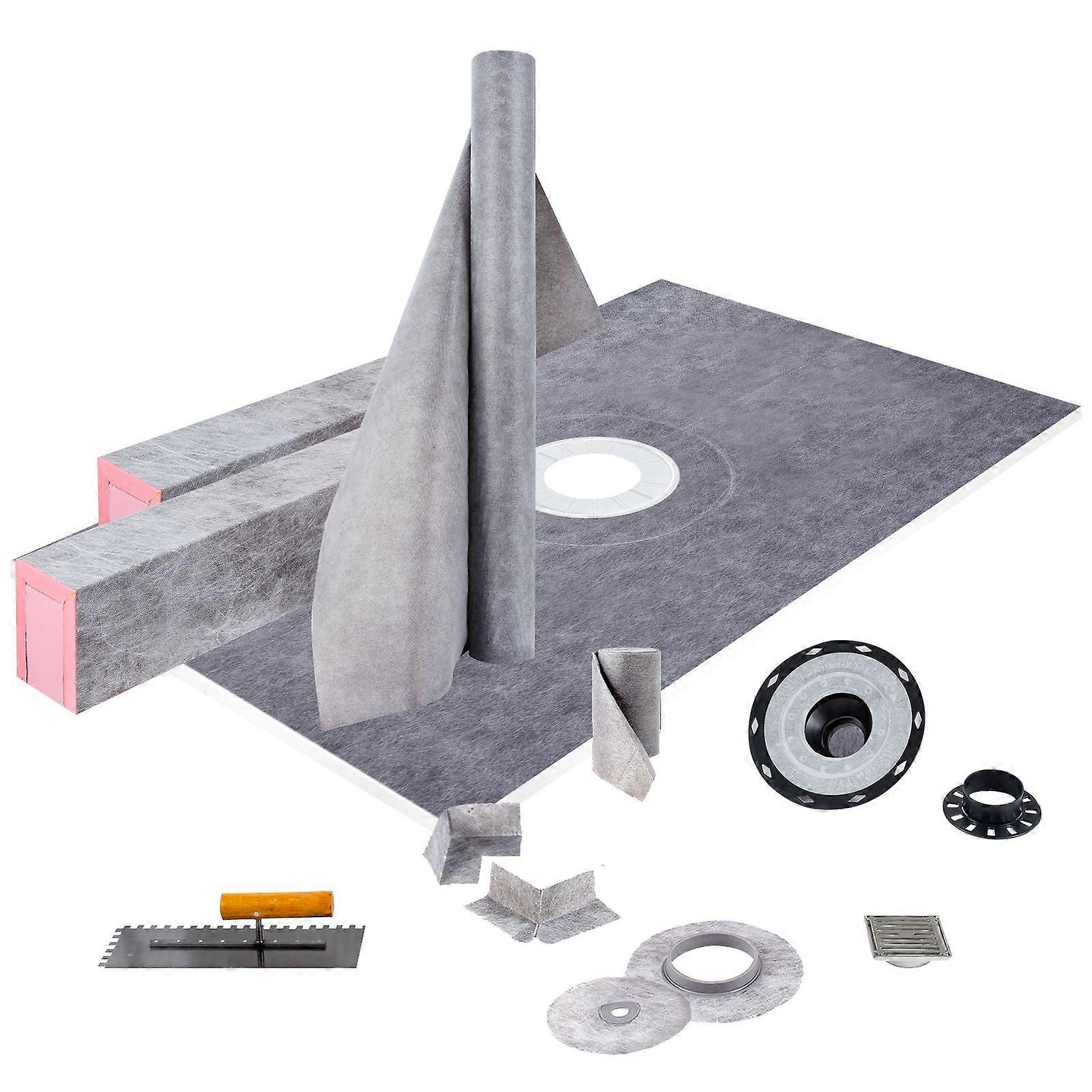 Succebuy Shower Curb Kit 38x60 Watertight Shower Curb Overlay with 4 ABS Central Bonding Flange 4 St