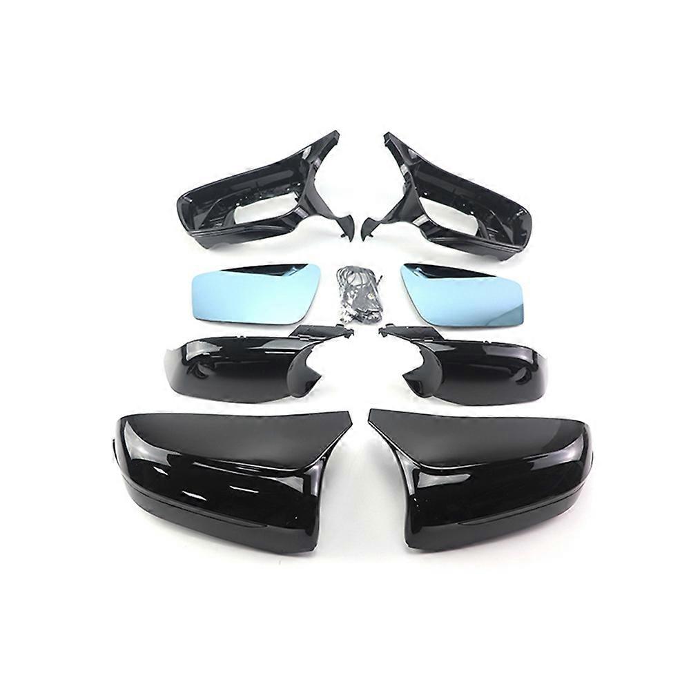 Glossy Black Style Side Mirror Cover Caps W/Lamp for BMW 5 6 7 Series F10 F11 F07 F06 F12 F13 F01 F02 F03 F04