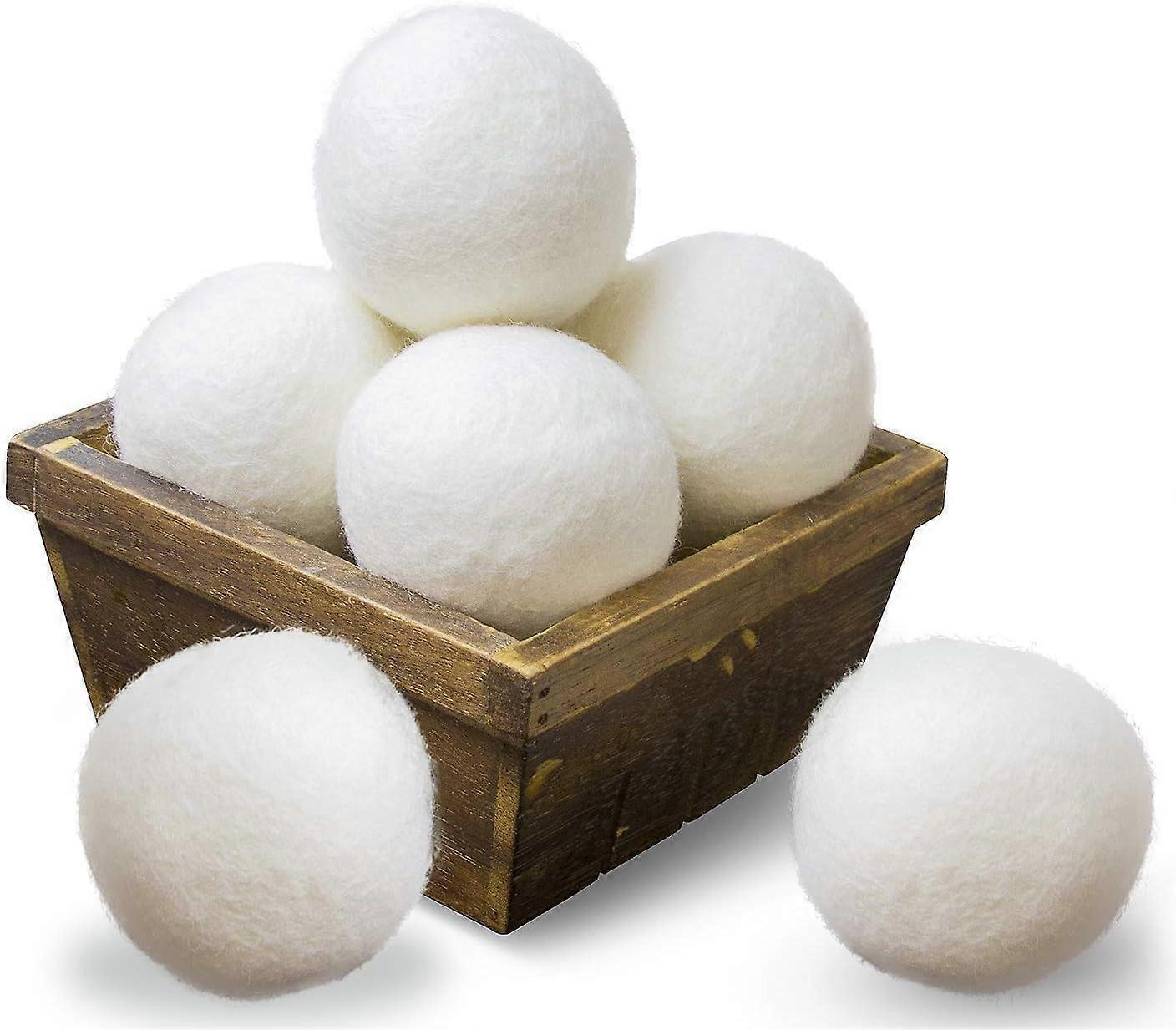XL 6Pack Wool Dryer Balls 100% Organic Wool, Reusable EcoFriendly Fabric Softener Alternative
