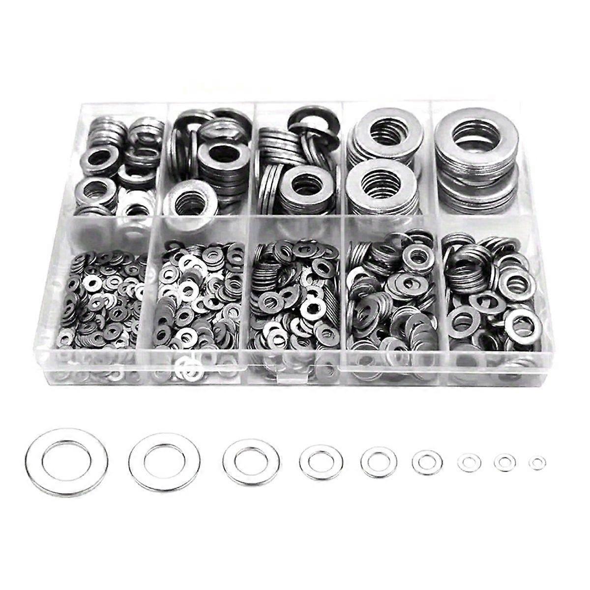 1 Set M2 to M 12 Ultrathin Flat Washer Adjusting Ultra Thin Shim Plain Gasket Kit Box 304 Stainless