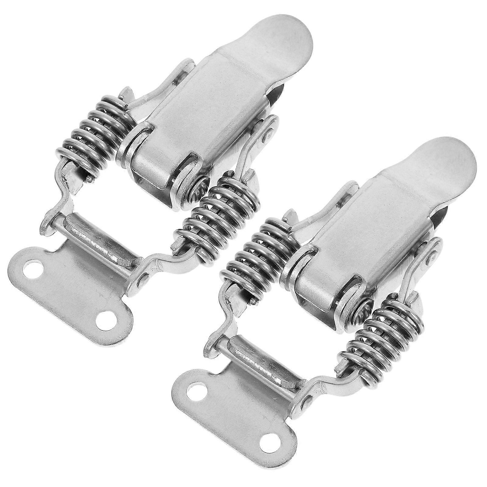 Stainless Steel Spring Toggle Latches Lock 2Pairs Toolbox Hasp for Home Use