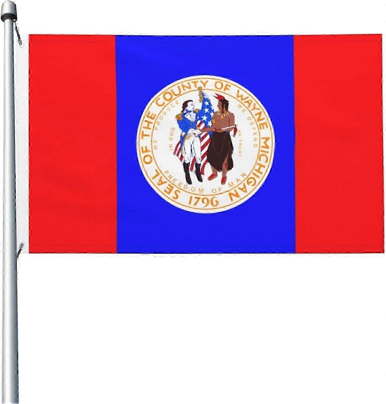Flagga av Wayne County, Michigan Flag Mode A-1635