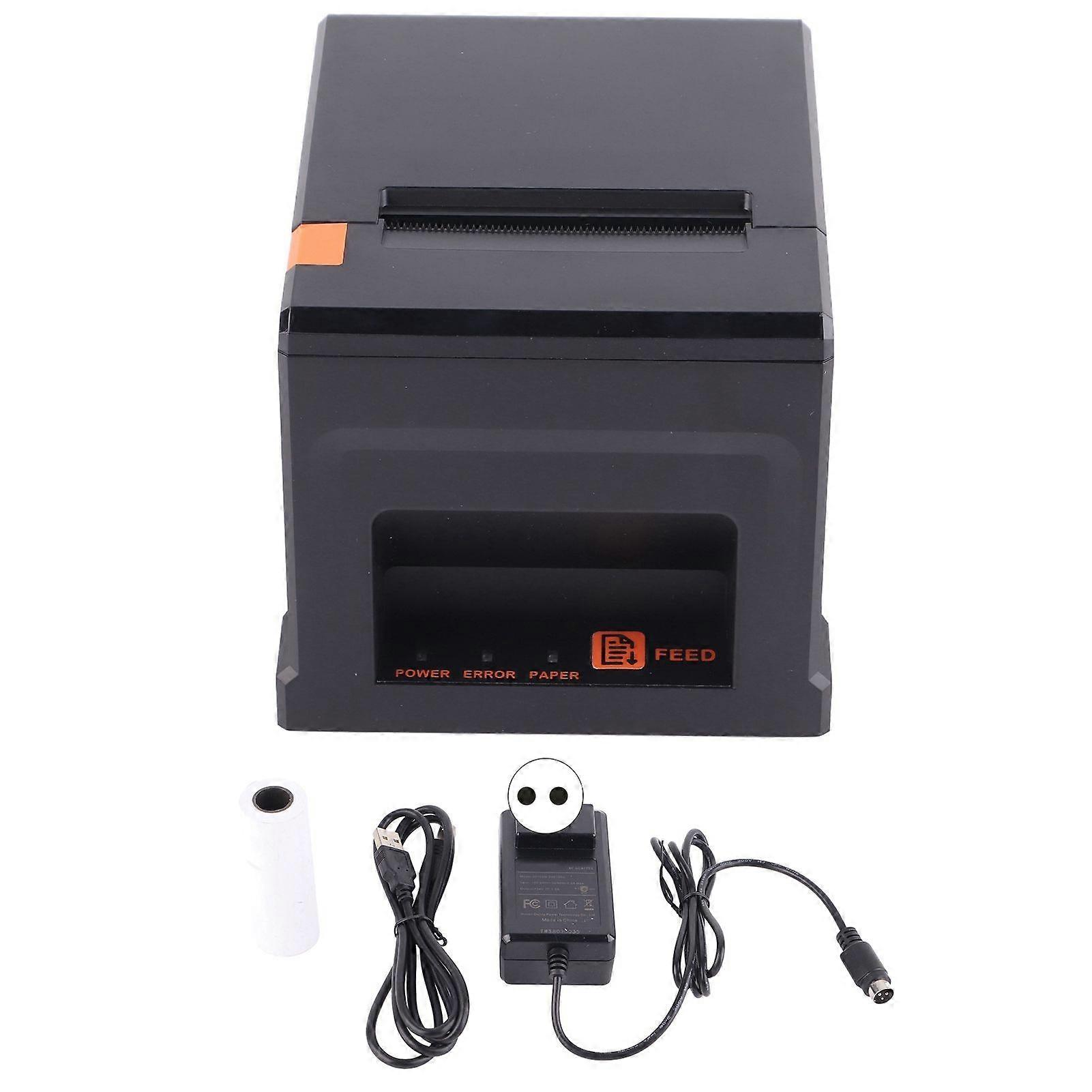 80mm POS Printer USB Thermal Receipt Printer High Speed Printing Kitchen Printer with Auto Cutter for Catering Systems EU Plug