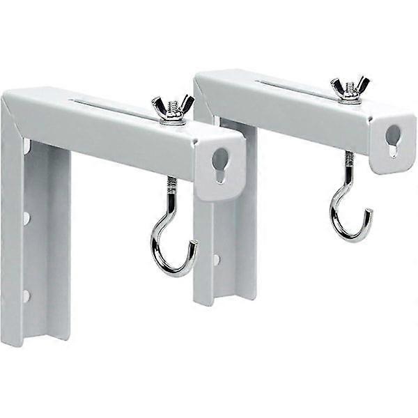 Universal projector screen L-bracket wall mount, 2 adjustable extension with hook manual, wall or ceiling mount - includes hooks and hardware