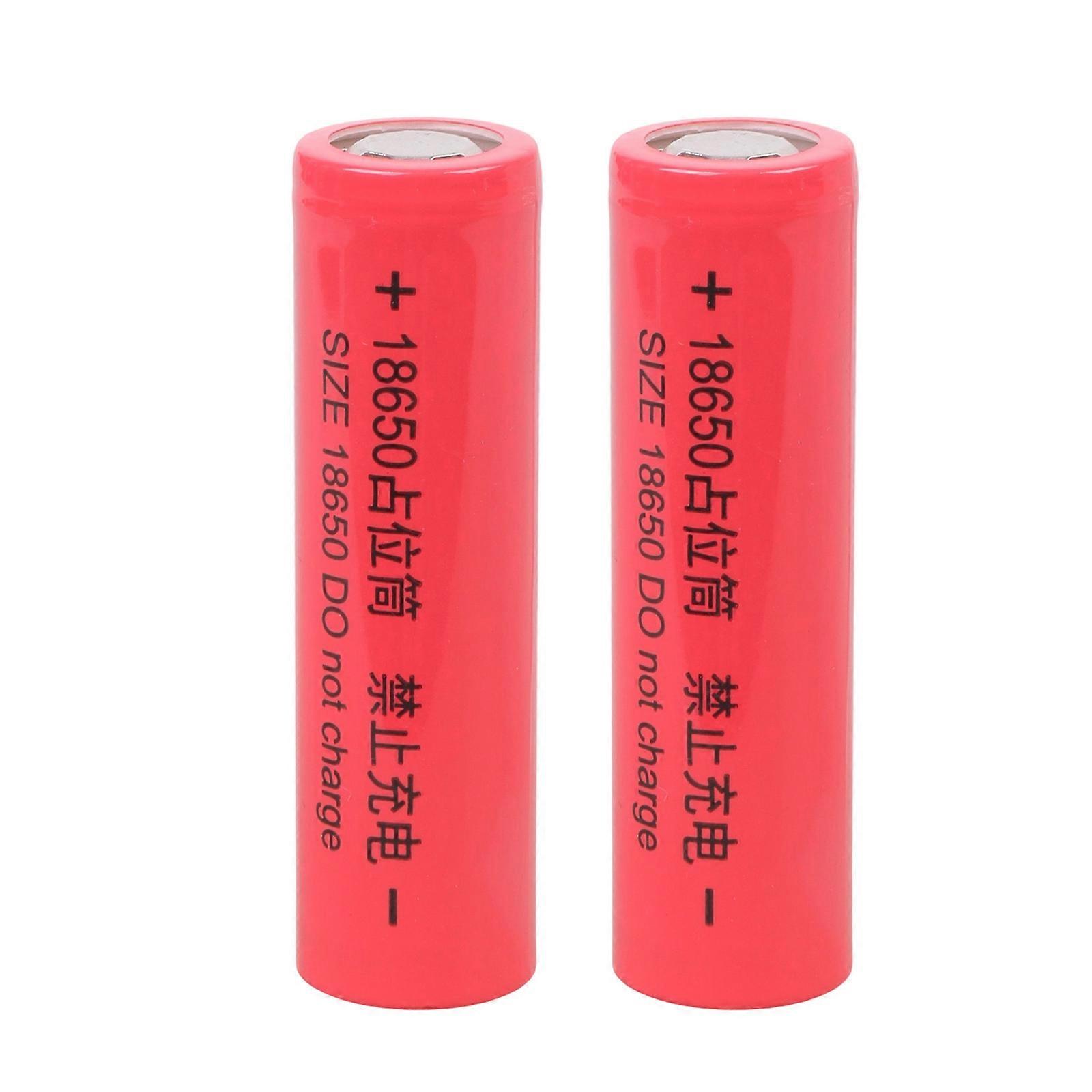 2Pcs 18650 Battery Placeholder 0V Conductive Training Dummy Cells Shortcircuit Design for Factory Series Applications  Red