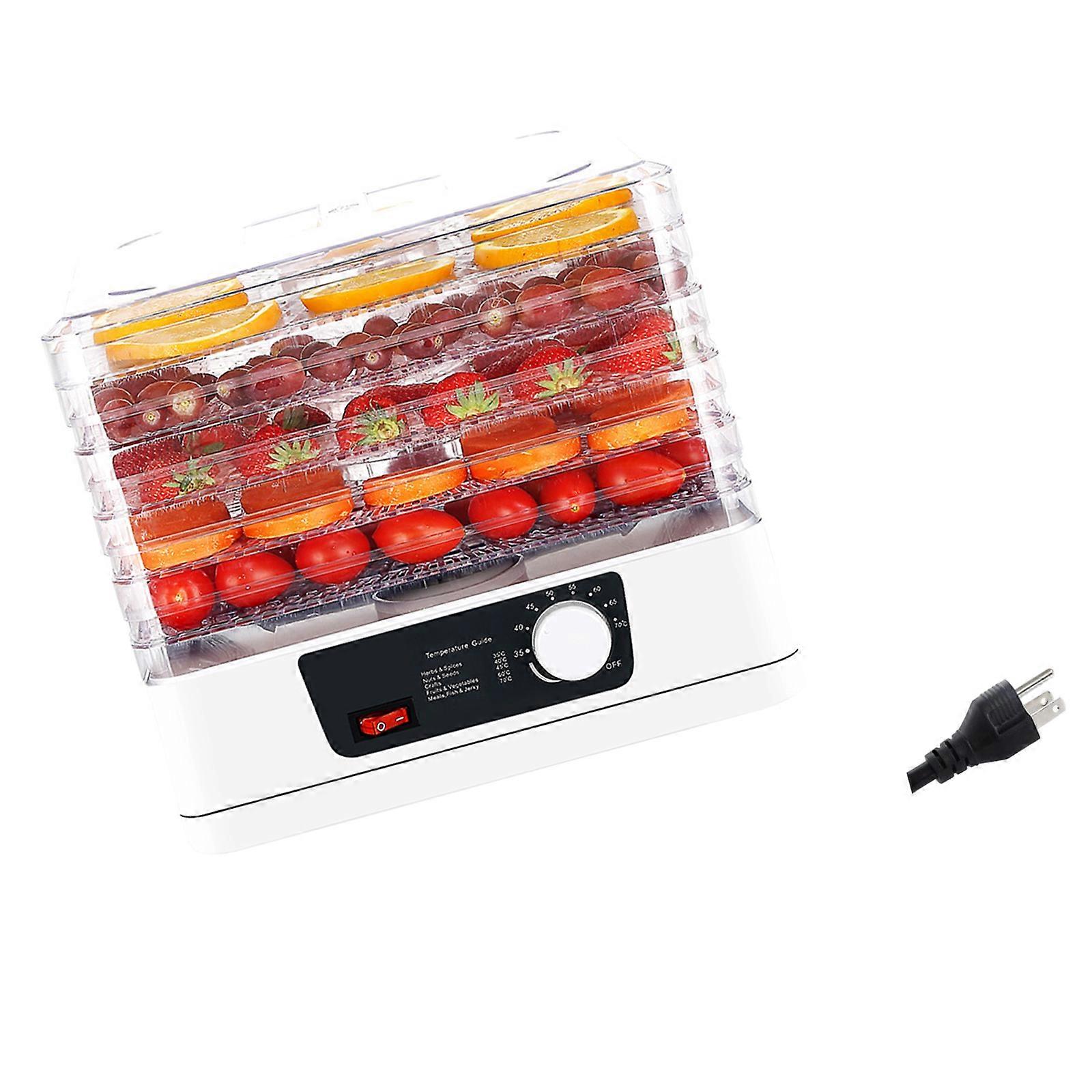 Fruits Dehydrator Intelligent Food Dehydrator 5 Layer Vegetable Dehydrator Plastic Texture Suitable for Making Snacks  White