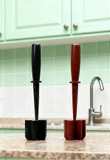 2Pack Meat Chopper and Ground Beef Masher, Heat Resistant Nonstick Pan Safe Soft Grip, Black Red