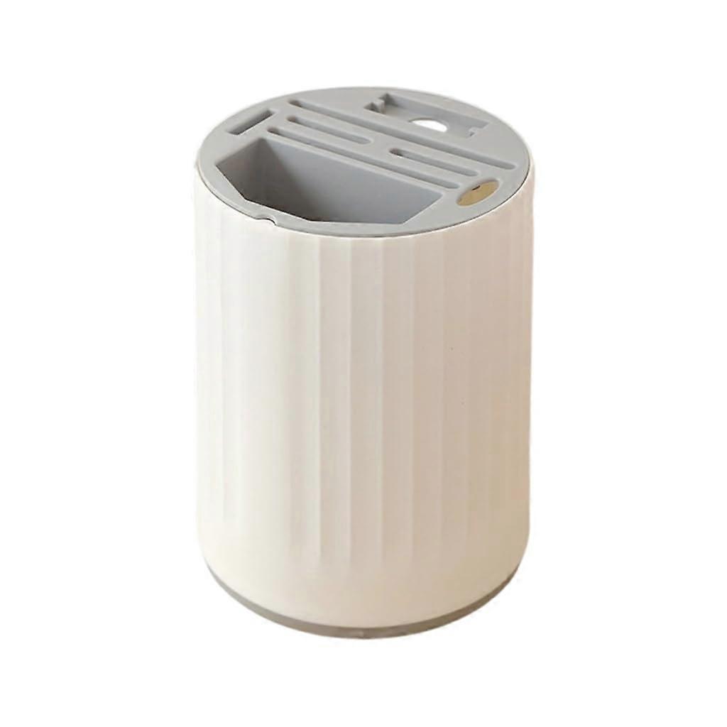 Rotating Utensil Holder with 360° Rotation and Drainage, Gray Kitchen Chopstick Organizer