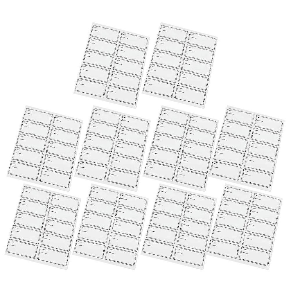 Waterproof Oil-Resistant Food Labels Note Date Labels Designed for 10 Sheets