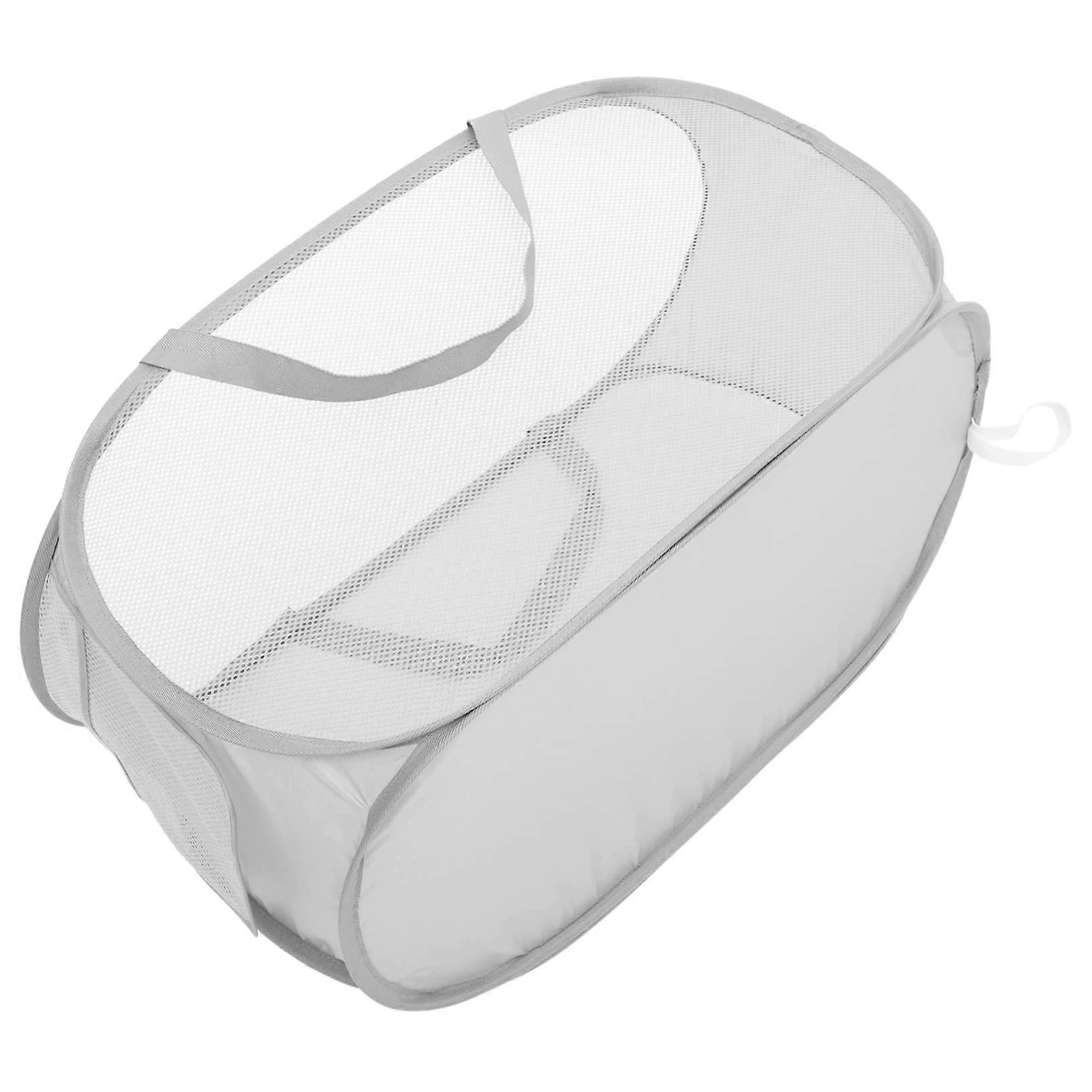Foldable Mesh Laundry Basket with Handles Lightweight Breathable Hamper for Home Dorm Storage