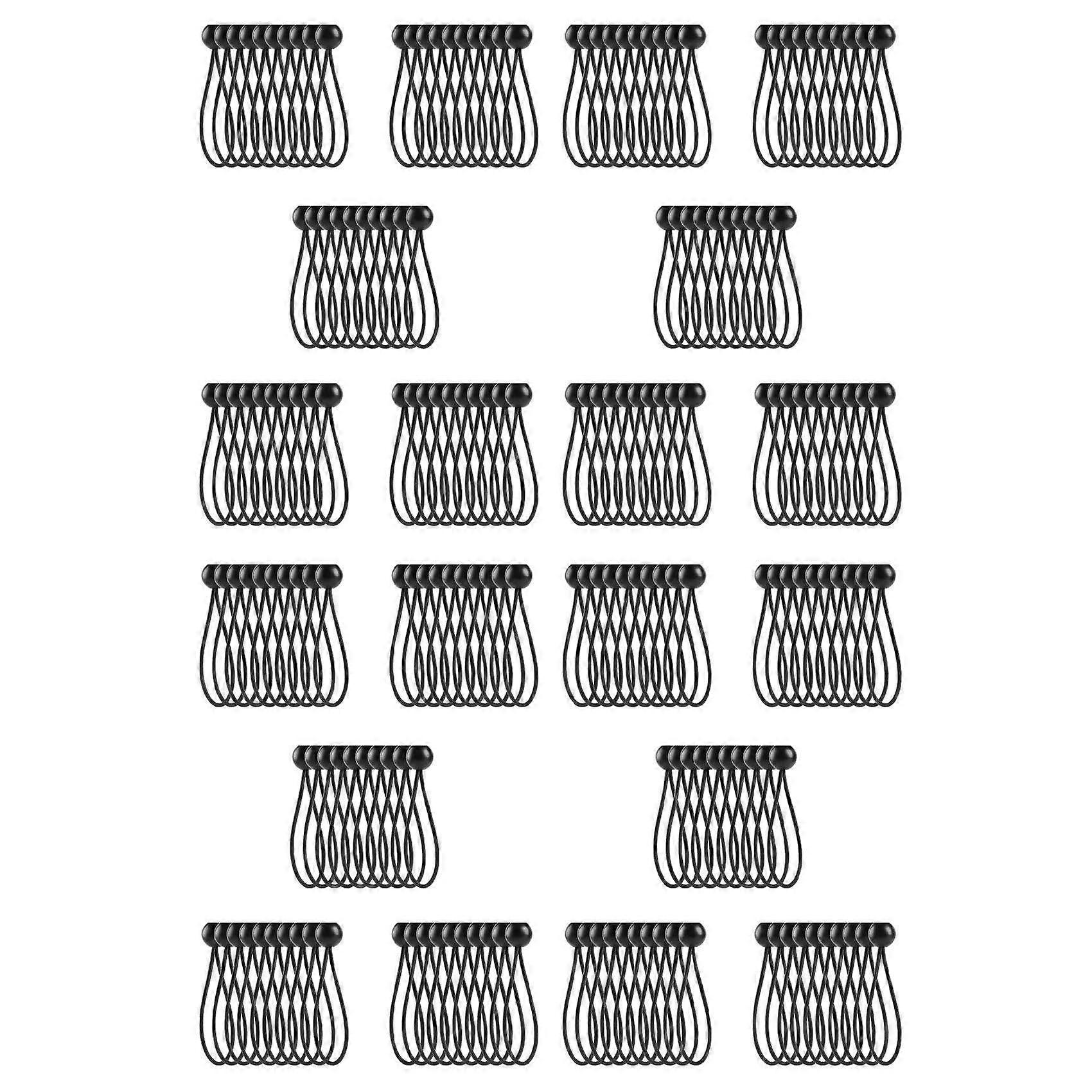 200 Pcs Bungee Cord with Balls Elastic Ties Bungee Toggles Ties for Marquees,Tents Banners,Flag Poles,Tarp (Black)