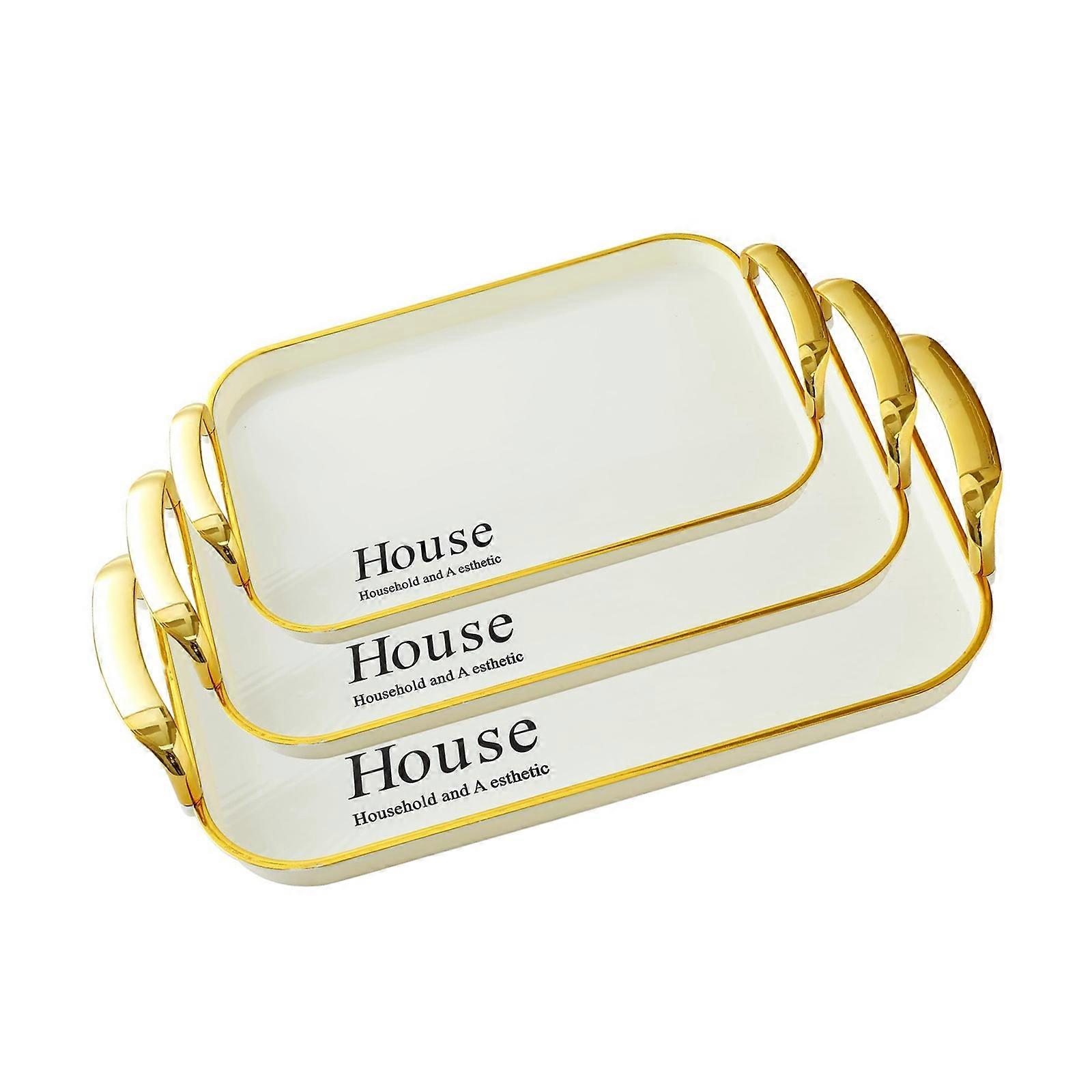 Pack of 3 Reusable Plastic Stackable Trays Featuring Handle for Easy Carrying and Organization Multicolor