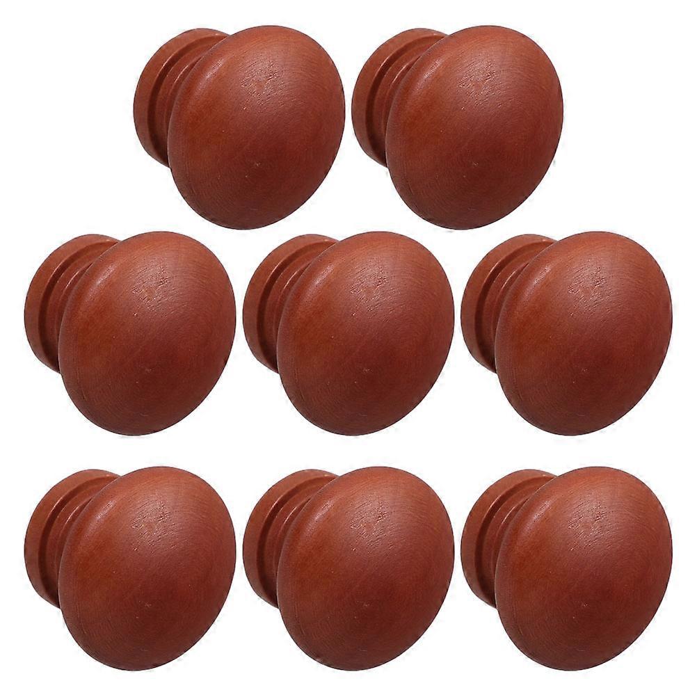 Natural Wood Cabinet Knobs 8Pcs Round Drawer Pulls for Wardrobe Decor